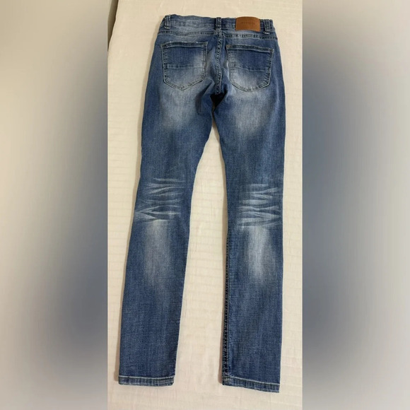 Decibel denim jeans. Distressed Ripped Patched Colorful Embroidered 28x31 - Picture 2 of 11